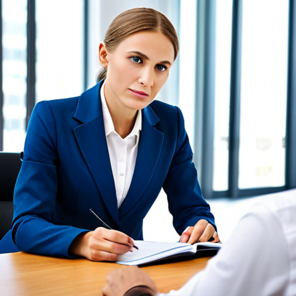 **
A professional psychologist, fully clothed in a modest business outfit, listening attentively to a client in a bright, modern office. Natural pose, perfect anatomy, well-formed hands, appropriate attire, safe for work, professional.
**