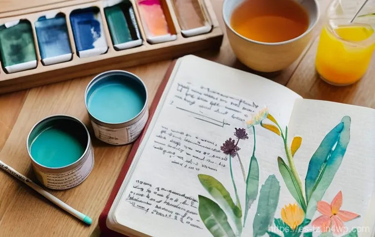 감정 해독을 위한 비주얼 저널 기법 - **Abstract Emotional Release:** "An intensely expressive and abstract mixed-media art piece within a...