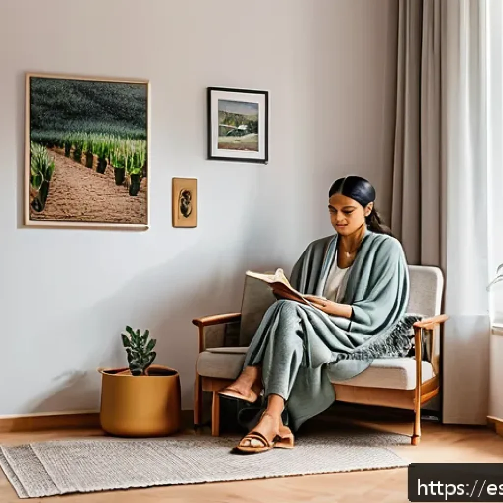 감정 해독을 위한 심리 상담 활용법 - A warm and inviting therapy room set in a modern Spanish-style apartment, featuring soft natural lig...