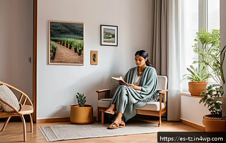 감정 해독을 위한 심리 상담 활용법 - A warm and inviting therapy room set in a modern Spanish-style apartment, featuring soft natural lig...